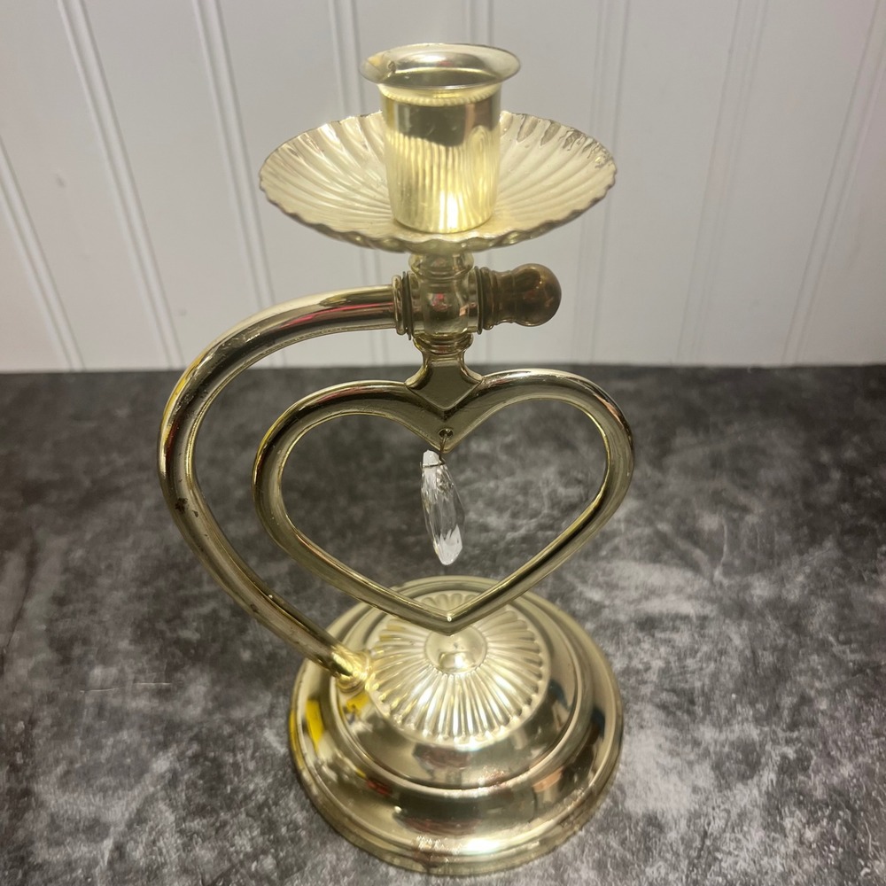 Vintage Home Interiors Brass Heart Pendant | *SEE NOTE | Wall Sconce Candlestick